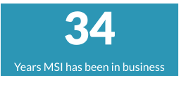 34 Years MSI has been in business